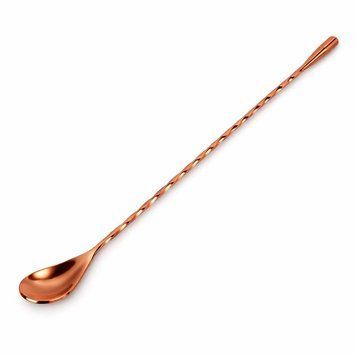 Ложка барна Bar House кручена з краплею 30 см Мідна BH-bs-tear-30cm-RoseGold фото