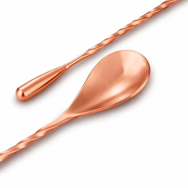 Ложка барная Bar House витая с каплей 30 см Медная BH-bs-tear-30cm-RoseGold фото