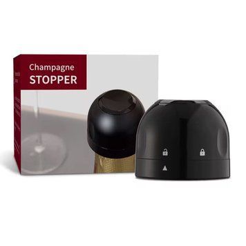 Вакуумна пробка для ігристого вина фіксатор стопер для пляшки Чорний ChampStop35 фото