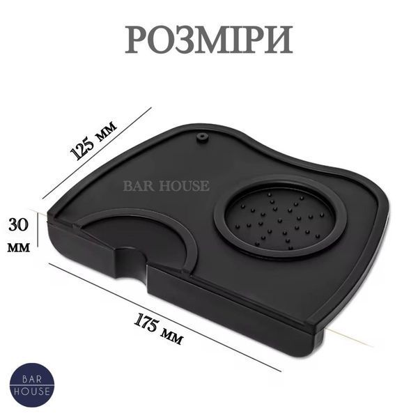 Килимок для темперування кави 175 &times; 125 &times; 30 мм силіконовий Чорний BH-CofMat-L фото