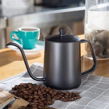 Чайник Premium для кофе с длинным носиком 600 мл Черный CoffeePot-600-Black фото